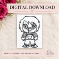 DIGITAL DOWNLOAD ONLY - Halloween Chucky Coloring Page - Printable PNG - Instant Download