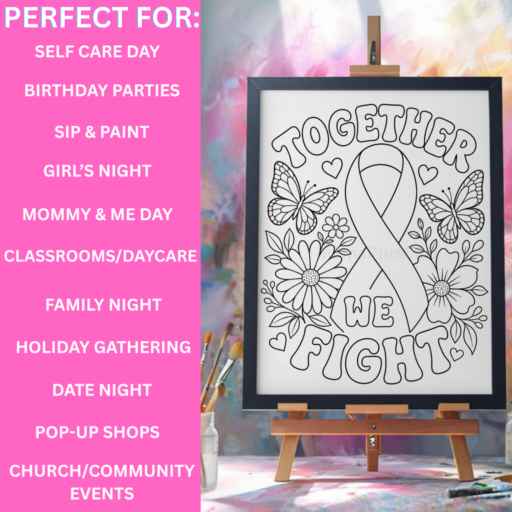 Press & Paint - Breast Cancer - Awareness - We fight together