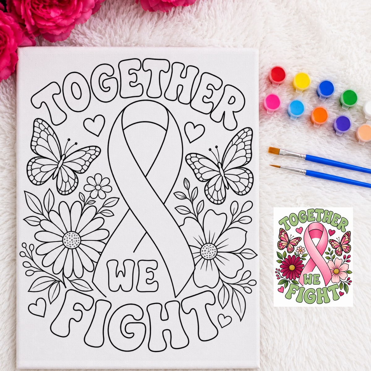 Press & Paint - Breast Cancer - Awareness - We fight together