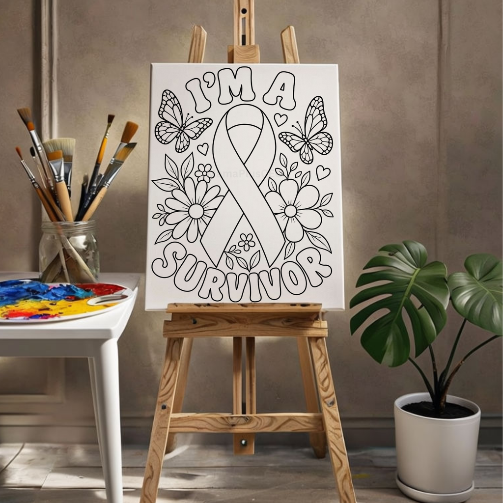 Press & Paint - Breast Cancer - Awareness - I'm a Survivor