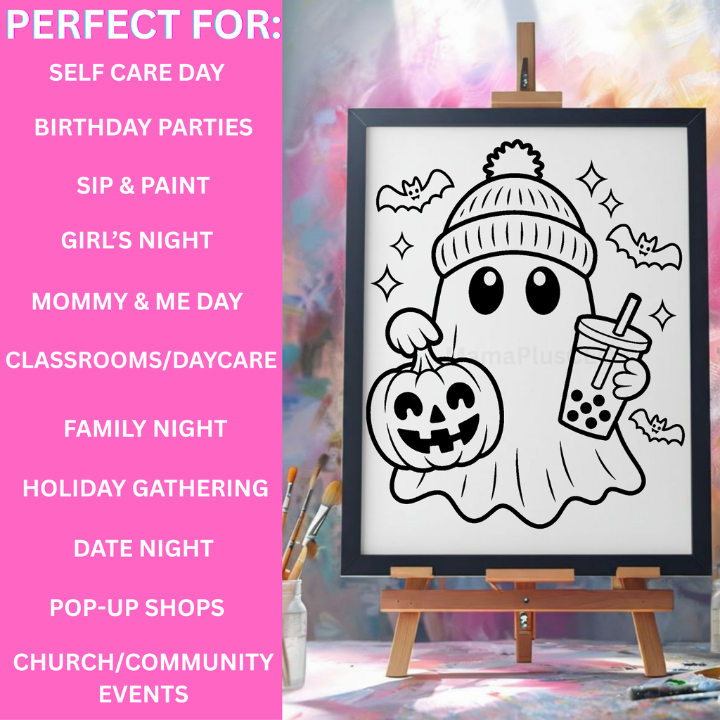 Press & Paint - Cute Ghost Pumpkin- Halloween
