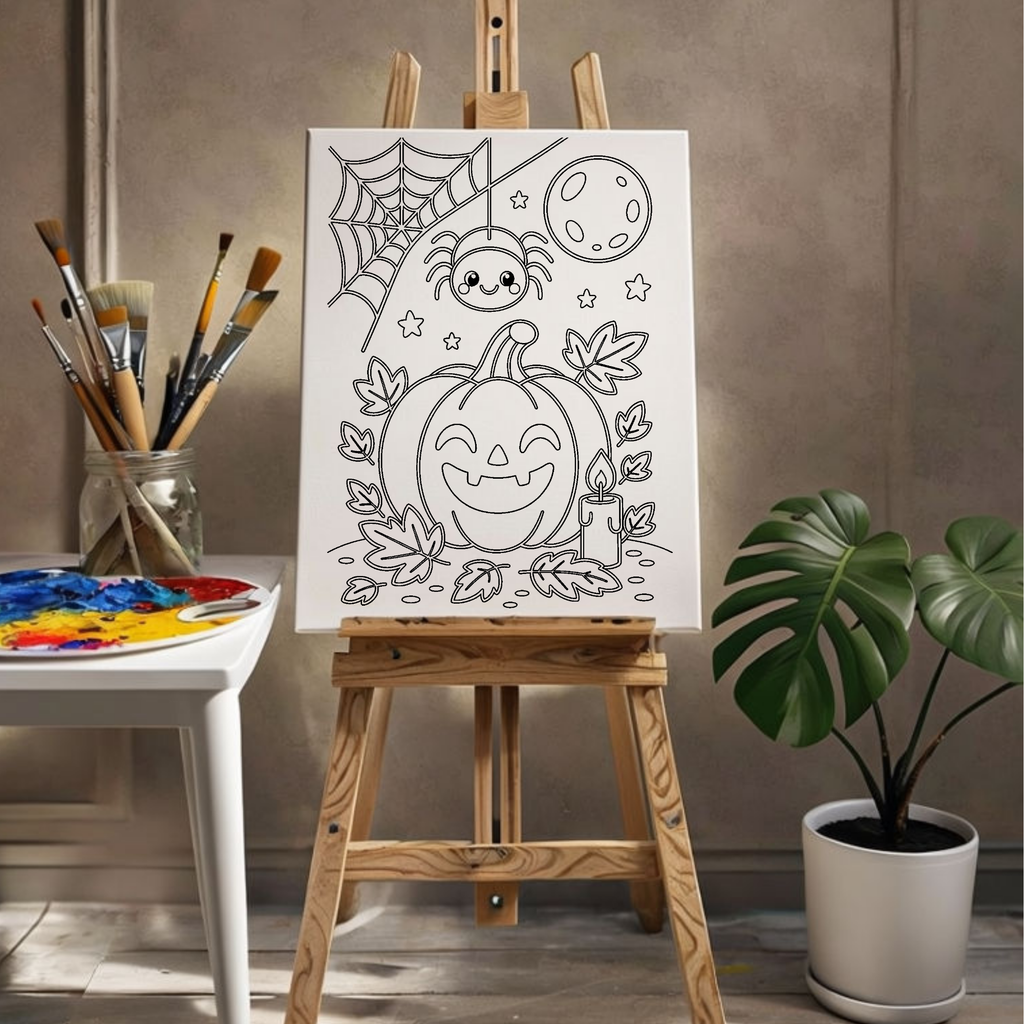 Press & Paint - Cute Spider & Pumpkin- Halloween