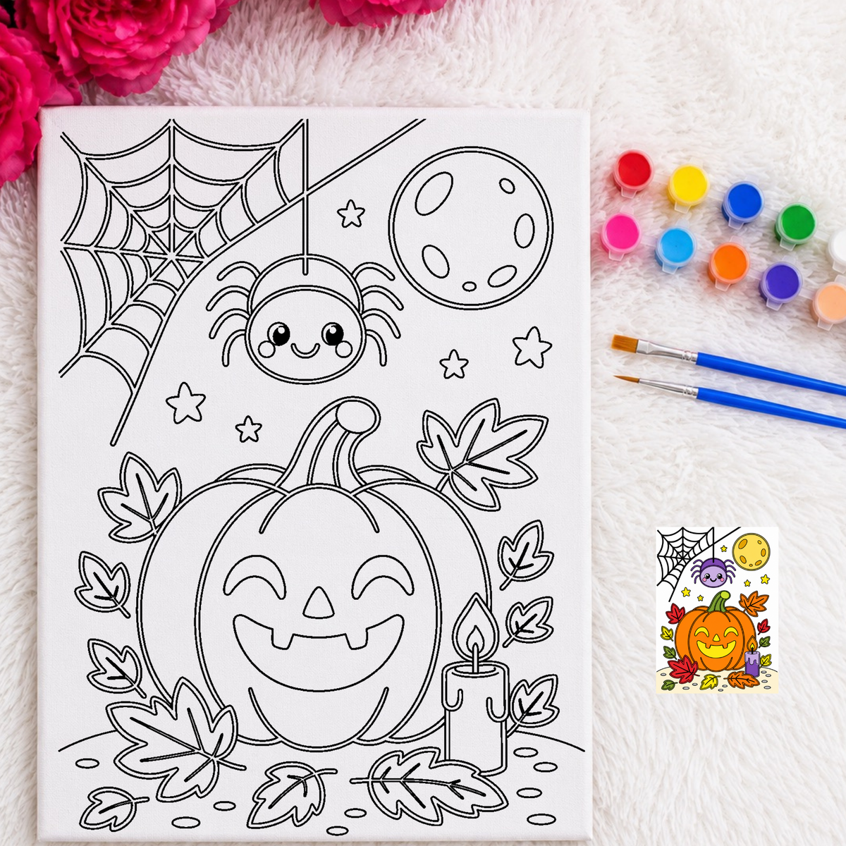 Press & Paint - Cute Spider & Pumpkin- Halloween