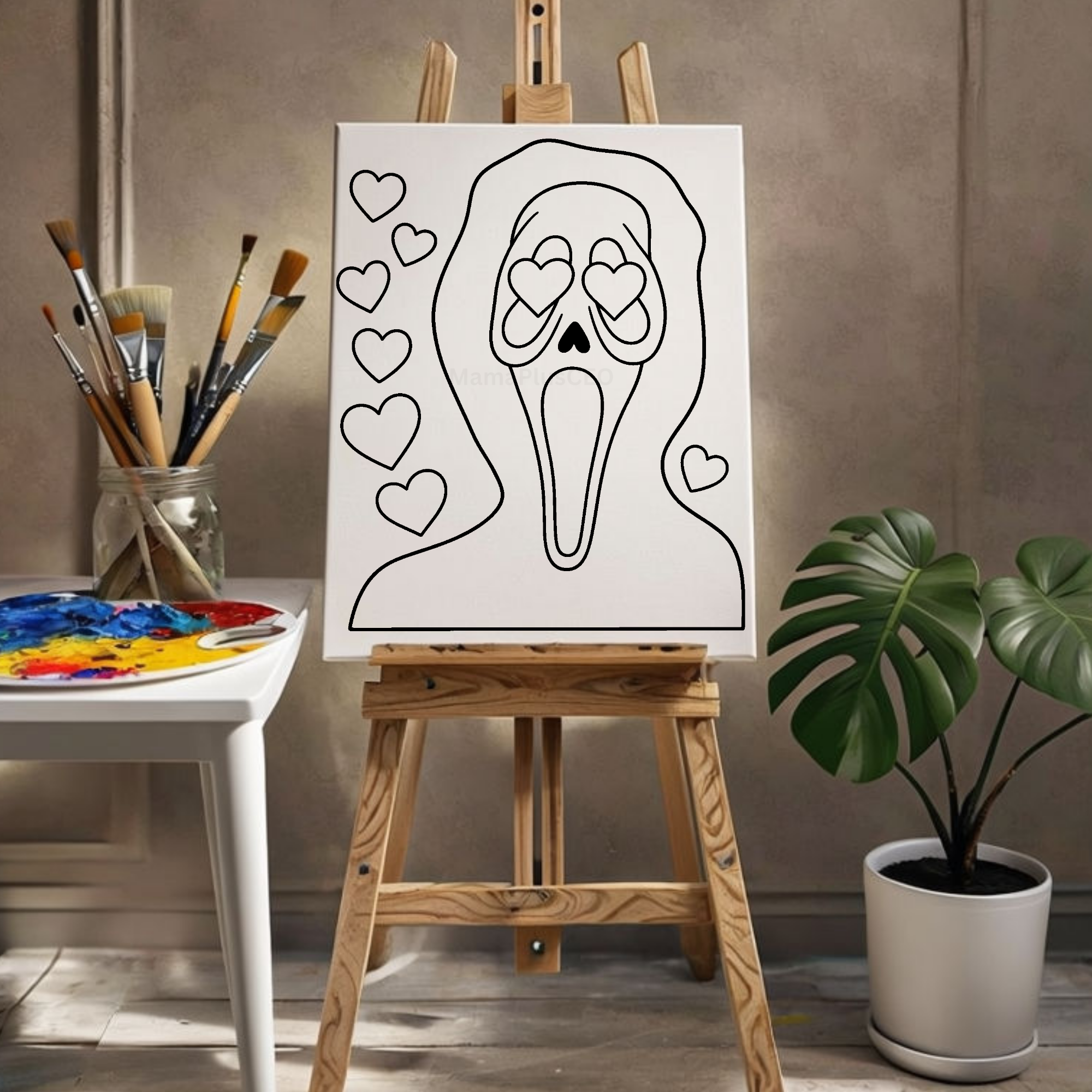 Press & Paint Kit - Ghost Face Halloween