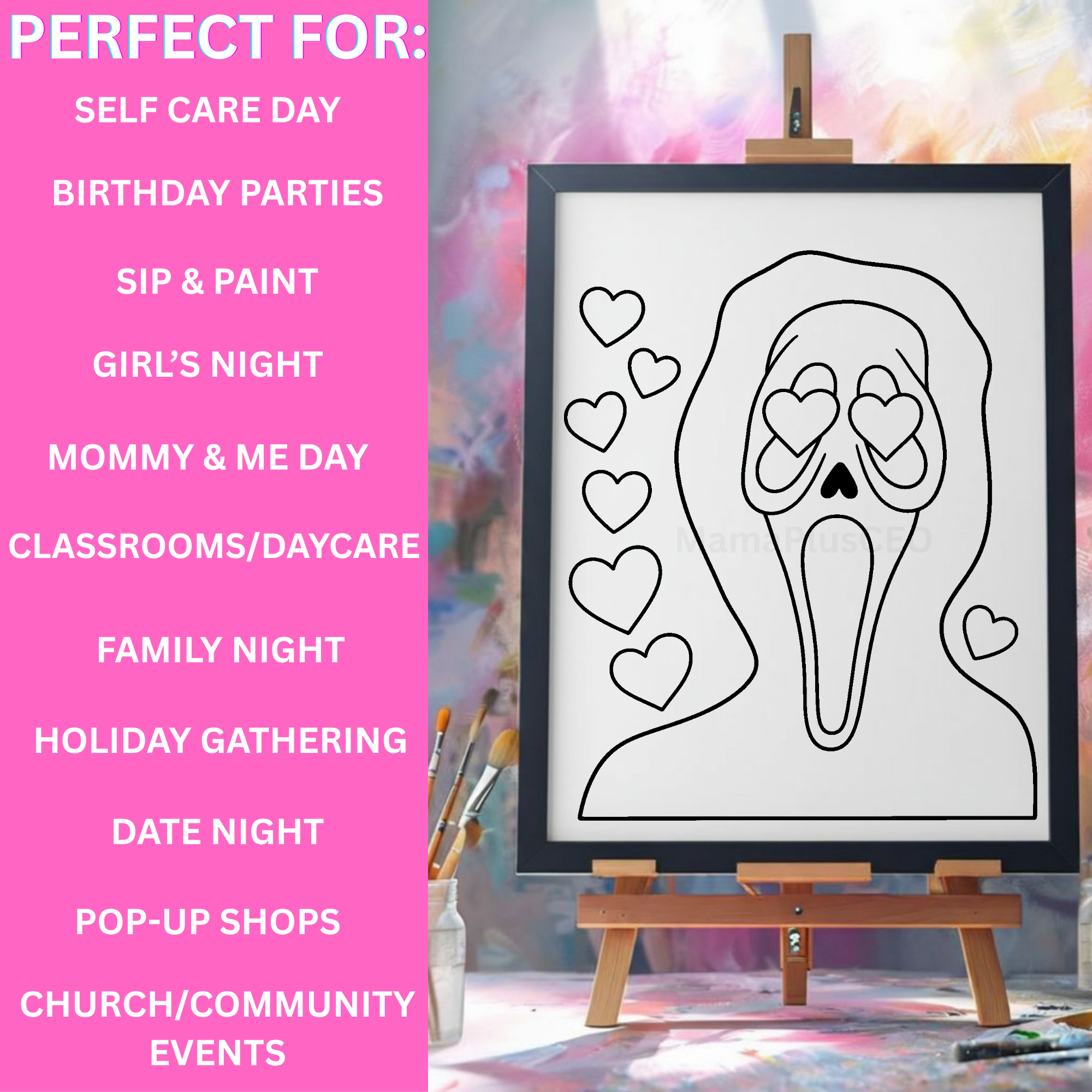 Press & Paint Kit - Ghost Face Halloween