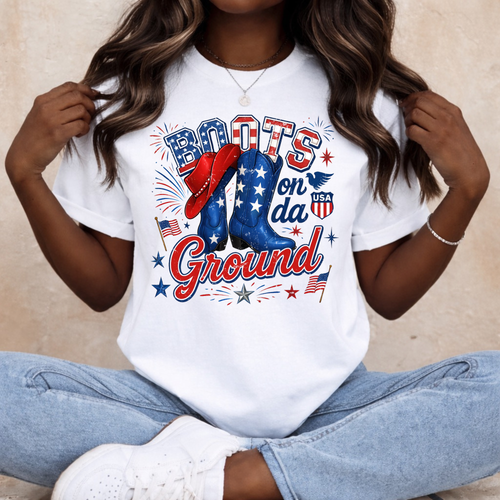 Boots on da ground Graphic T-shirt - 4th of July Shirt - Women's Tee