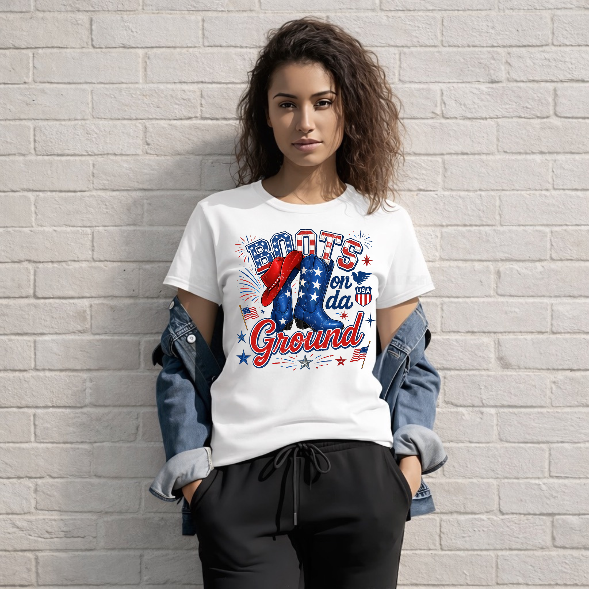 Boots on da ground Graphic T-shirt - 4th of July Shirt - Women's Tee