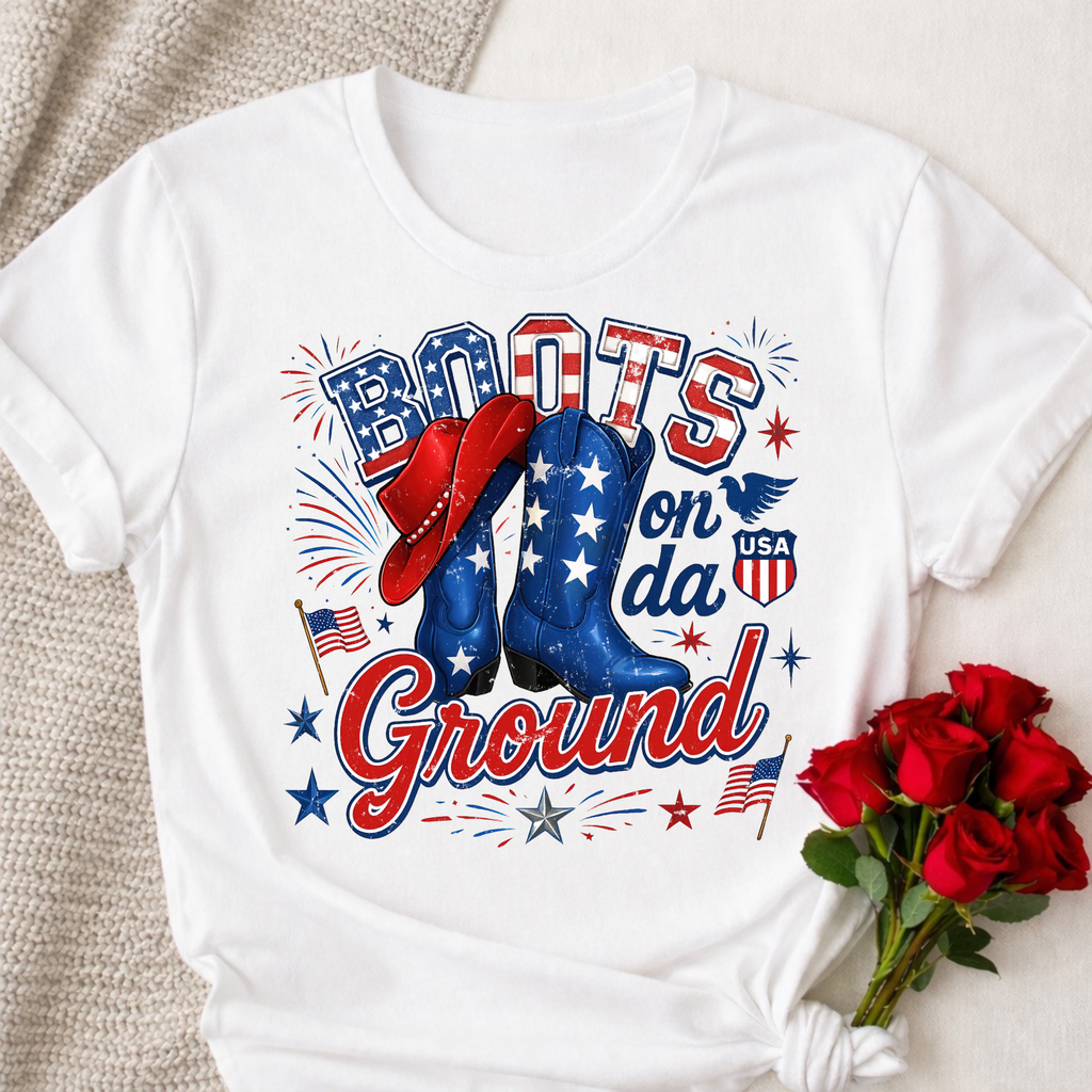 Boots on da ground Graphic T-shirt - 4th of July Shirt - Women's Tee