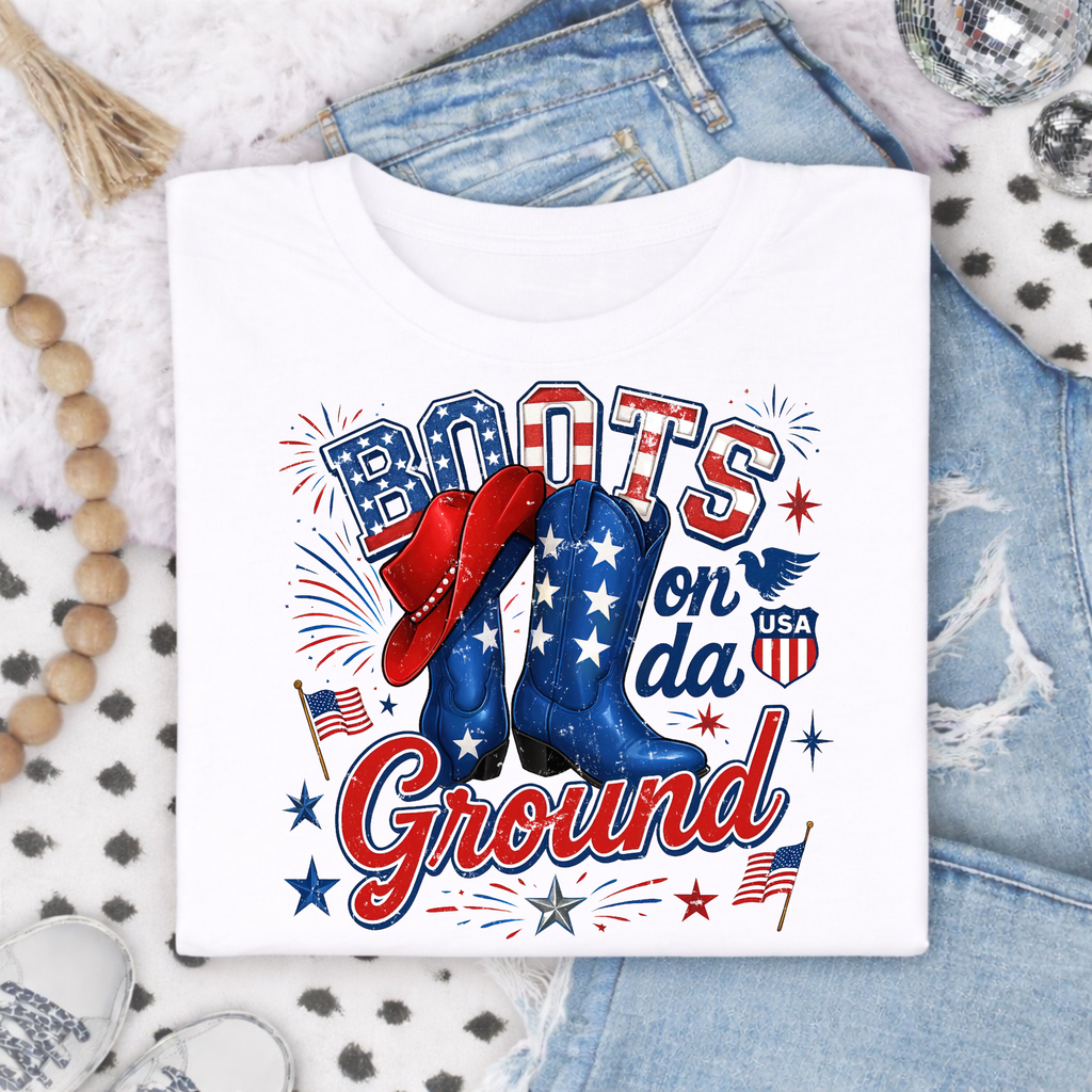 Boots on da ground Graphic T-shirt - 4th of July Shirt - Women's Tee